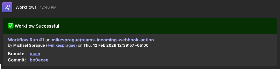 Workflow Success Example Workflow Success Example